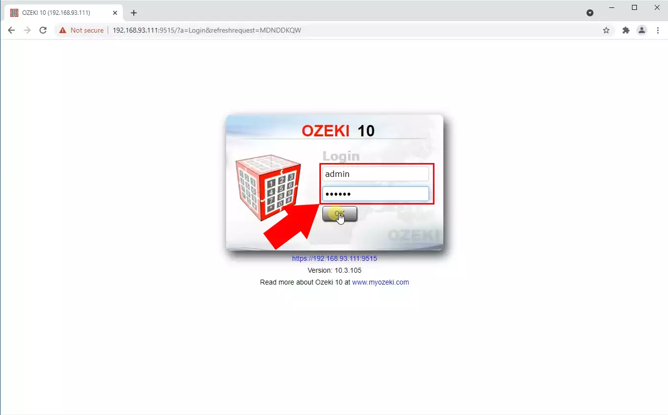 login to the ozeki smpp sms gateway from desktop